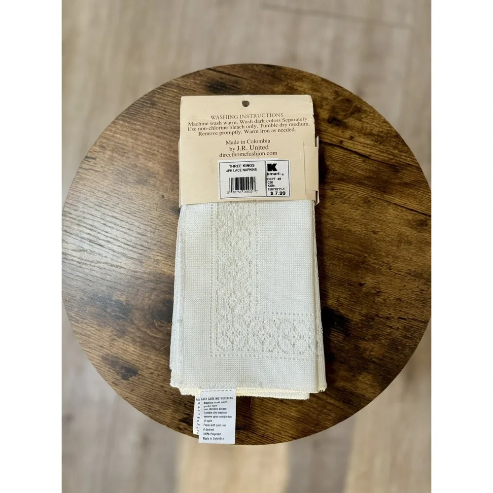 NWT Vintage Kmart The Three Kings Lace Napkins Set-4  ‎  18